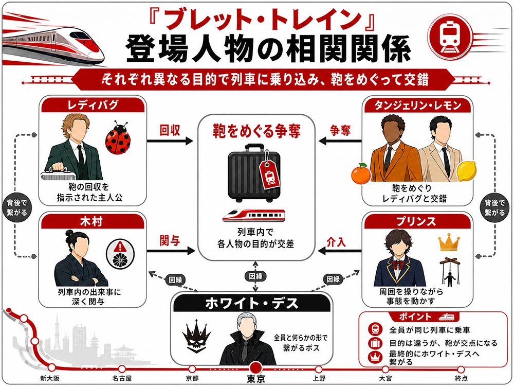 『ブレット・トレイン』登場人物の相関関係