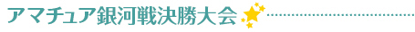 アマチュア銀河戦決勝大会